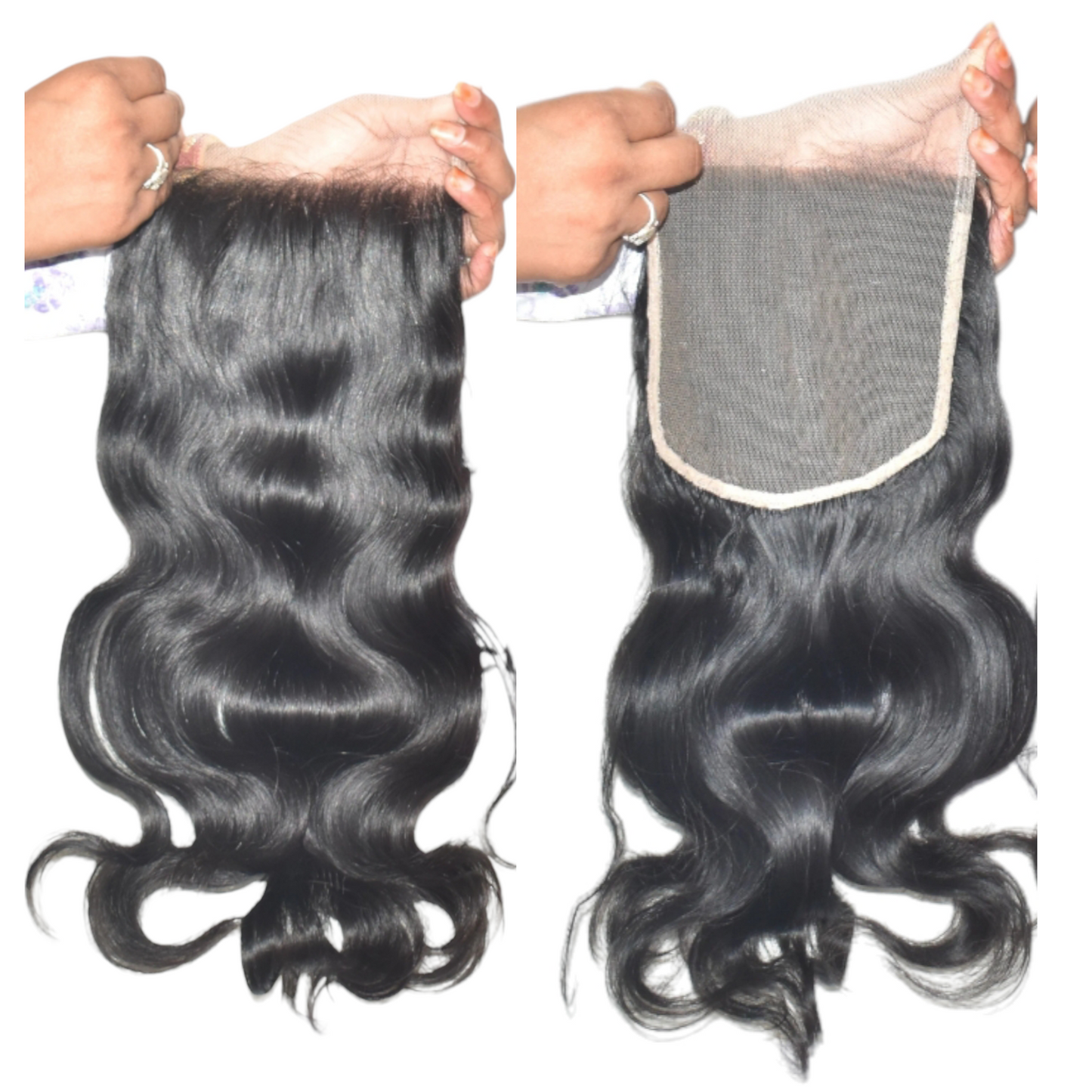22" Inch 1 Piece 7*7 Lace Closure / 100% Raw Unprocessed Natural Indian Human Hair