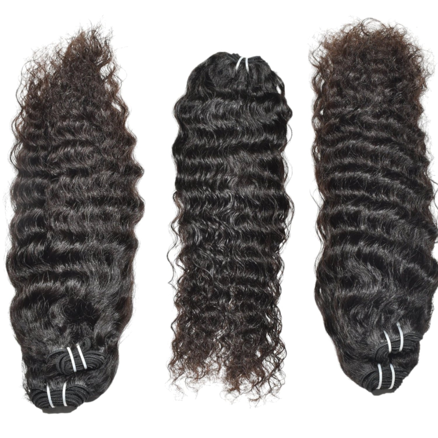 Curly Hair / 100% Raw Unprocessed Natural Indian Human Hair Weft Bundle