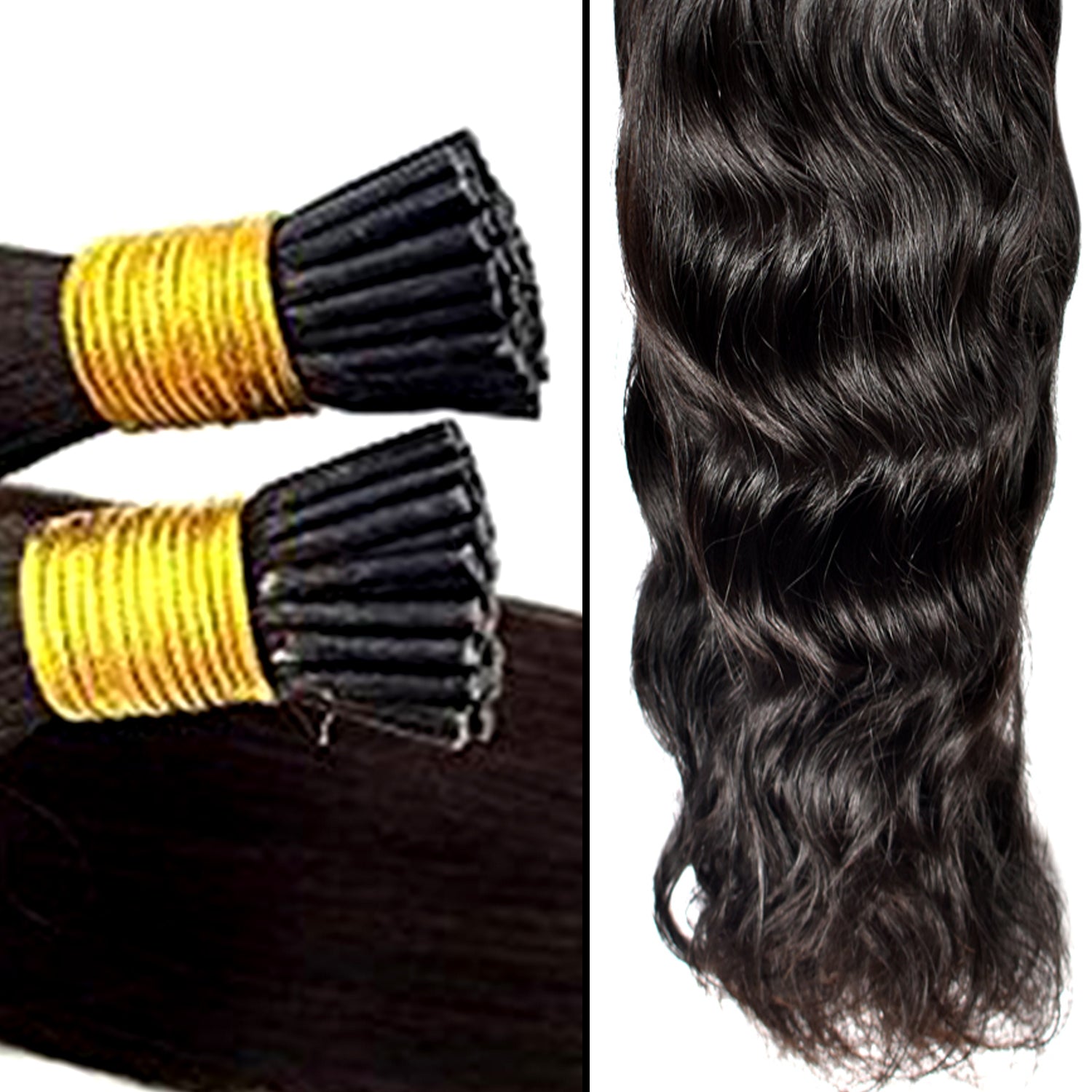 I Tip Hair / 100% Raw Unprocessed Natural Indian Human Hair